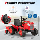 12V Kids' Ride-On Tractor with Trailer and Remote Control for 3-8 Years Old Toddlers - Red - product detail 3