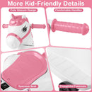 12V Kids Unicorn Ride-On Toy Pony with Training Wheels and Music - Pink - product detail 9