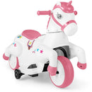 12V Kids Unicorn Ride-On Toy Pony with Training Wheels and Music - Pink - product detail 4