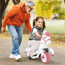 12V Kids Unicorn Ride-On Toy Pony with Training Wheels and Music - Pink - product detail 5
