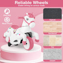 12V Kids Unicorn Ride-On Toy Pony with Training Wheels and Music - Pink - product detail 8