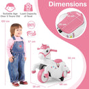 12V Kids Unicorn Ride-On Toy Pony with Training Wheels and Music - Pink - product detail 3