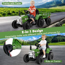 12V Kids' Ride-On Tractor with Trailer and Remote Control - Dark Green - product detail 2