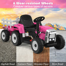 12V Kids' Ride-On Tractor with Trailer and Remote Control - Pink - product detail 16