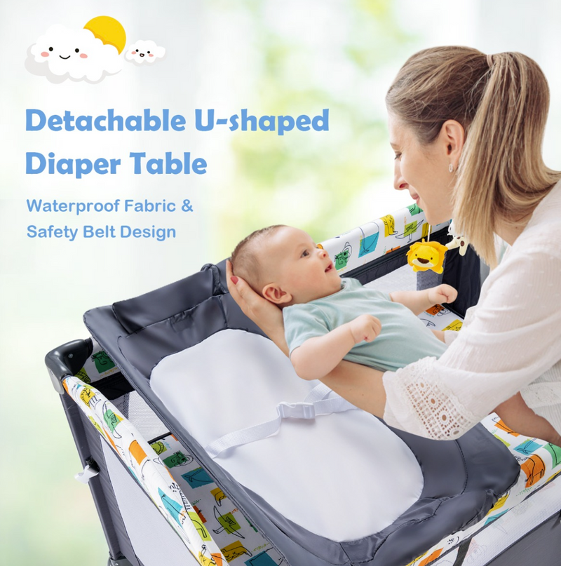 Portacot with change clearance table