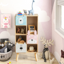 Rever Bebe Kids Storage Cabinet with 4 Cubbies & 3 Drawers for Books & Toys