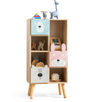 Rever Bebe Kids Storage Cabinet with 4 Cubbies & 3 Drawers for Books & Toys