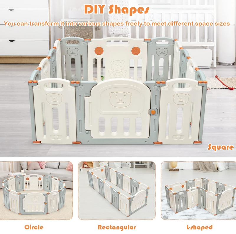 Rever Bebe Foldable Baby Playpen 14 Panels