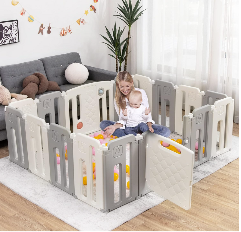 Rever Bebe 16 Panel Baby Playpen Foldable Activity Play Center