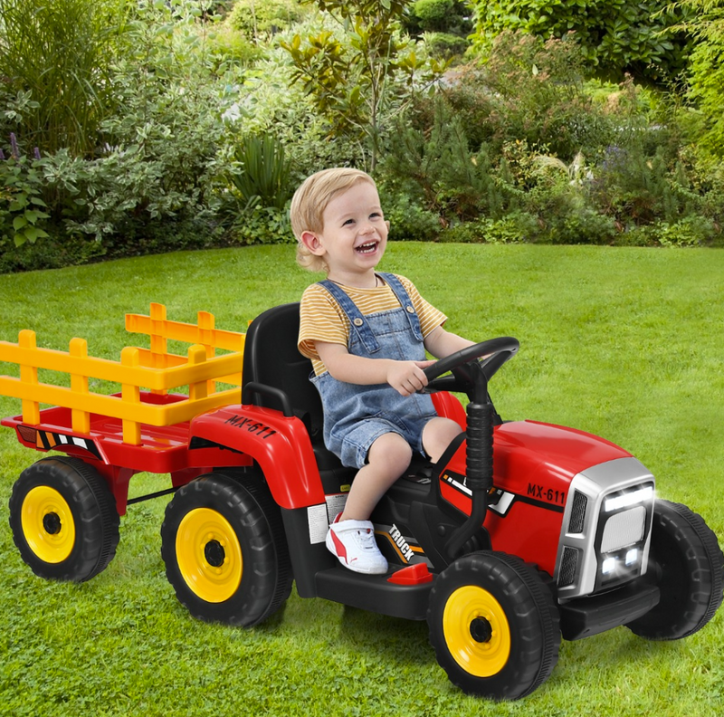 Baby Direct 12V Ride On Tractor with Trailer and Remote Control for Kids