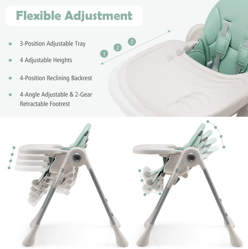 Rever Baby Deluxe Highchair with Reclining Seat for Toddlers