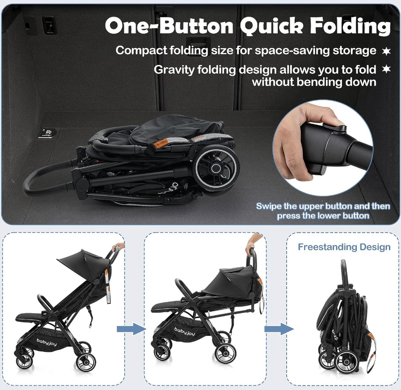 Rever Bebe Joy Lightweight Baby Stroller Compact Travel Stroller