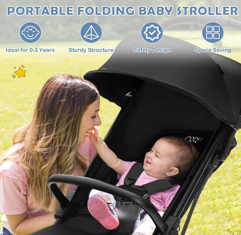 Rever Bebe Joy Lightweight Baby Stroller, Compact Travel Stroller