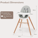 Rever Bebe Wooden Highchair for Babies Infants