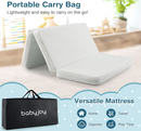 Rever Bebe Folding PortaCot/Travel cot Mattresses, 97 x 68 x 5cm Dual-Sided Foam Crib Mattresses w/Carrying Bag & Removable Zippered Cover