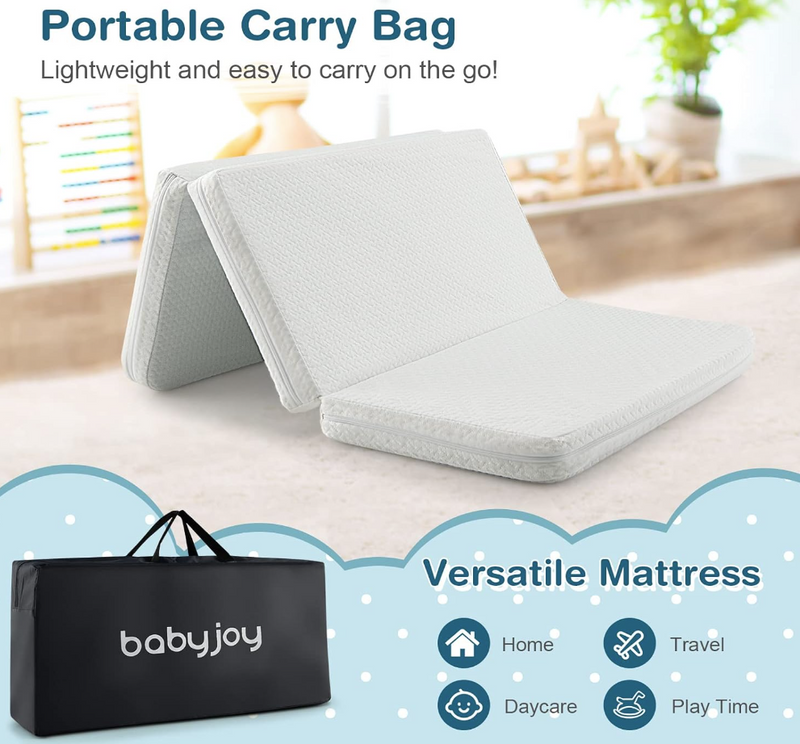 Rever Bebe Folding PortaCot Travel cot Mattresses 97 x 68 x 5cm Dual