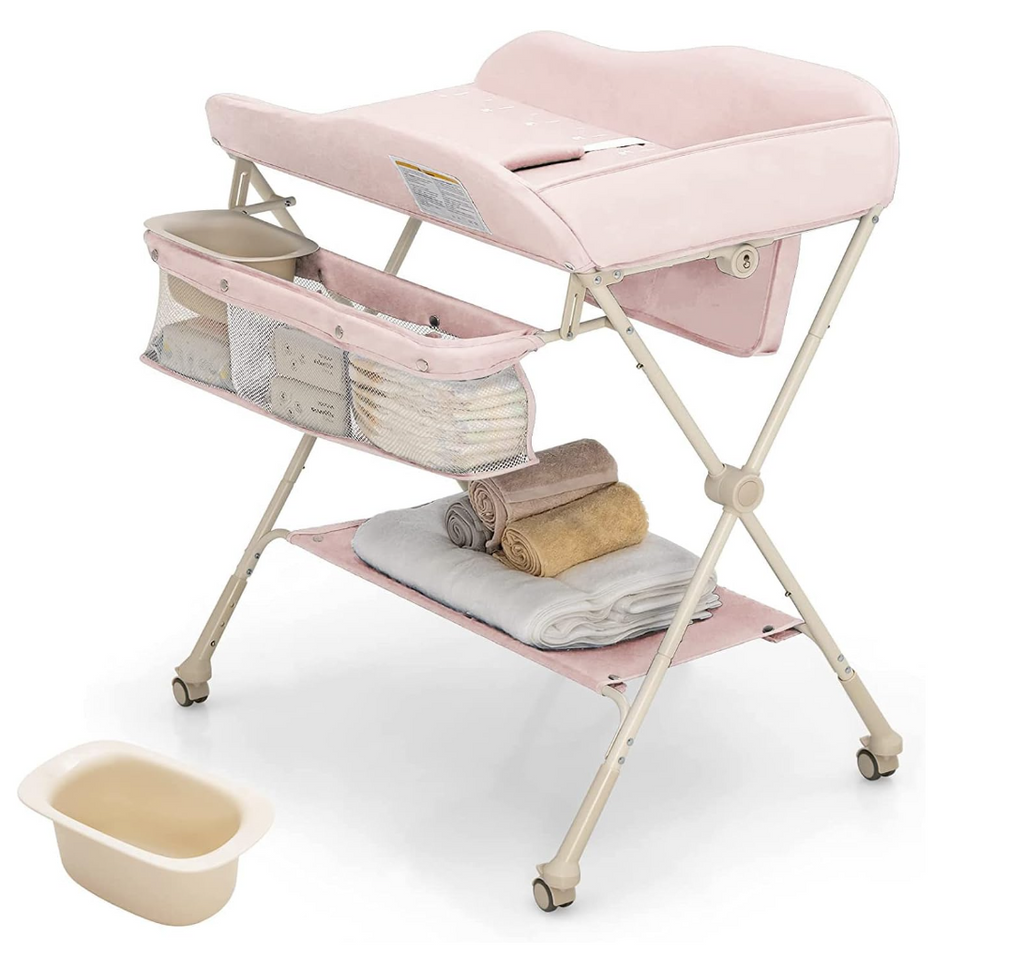 Collapsible baby top changing table