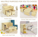 Keezi 3 PC Nordic Kids Table Chair Set Beige Desk Activity Compact Children