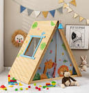 Rever Bebe 2-in-1 Kids Play Tent with Wooden Climbing Triangle