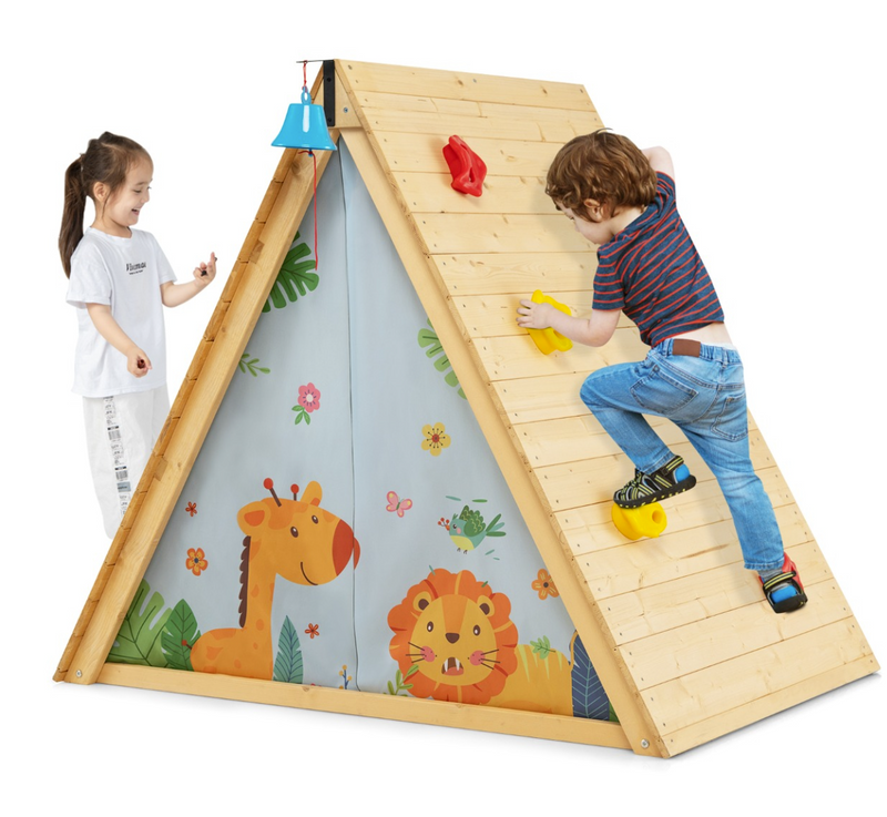 Rever Bebe 2 in 1 Kids Play Tent with Wooden Climbing Triangle