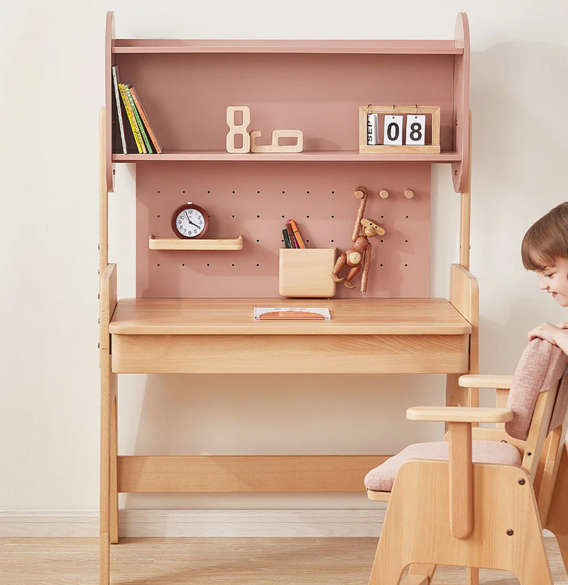 Boori Euler Desk With Pegboard And Hutch Package