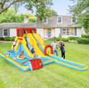 7-in-1 Inflatable Water Park with Dual Long Slides