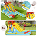 7-in-1 Inflatable Water Park with Dual Long Slides
