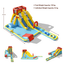 7-in-1 Inflatable Water Park with Dual Long Slides
