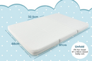 Rever Bebe Folding Baby Cot Mattresses, 97 x 68 x 5cm Dual-Sided Foam Crib Mattresses