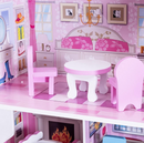 Three-Storey Wooden Dollhouse with Furniture