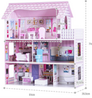 Three-Storey Wooden Dollhouse with Furniture
