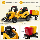 Baby Direct  Kids Electric Ride-On Car, 12V Street Sweeper Truck w/2 Rotating Brushes & 2 Removable Rubbish Bins