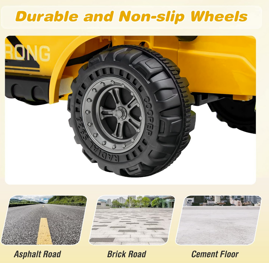 Baby Direct Kids Electric Ride-On Car, 12V Street Sweeper Truck w/2 Ro