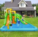 Inflatable Water Park with Twin Slides and Splash Pool
