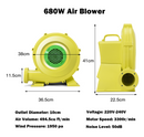 Baby Direct 680W Electric Air Fan Blower for Inflatable Bounce House