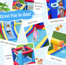 Inflatable Water Jumping House with Slide & Splash Pool