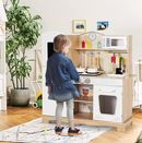 Wooden Play Kitchen with Lights and Sounds