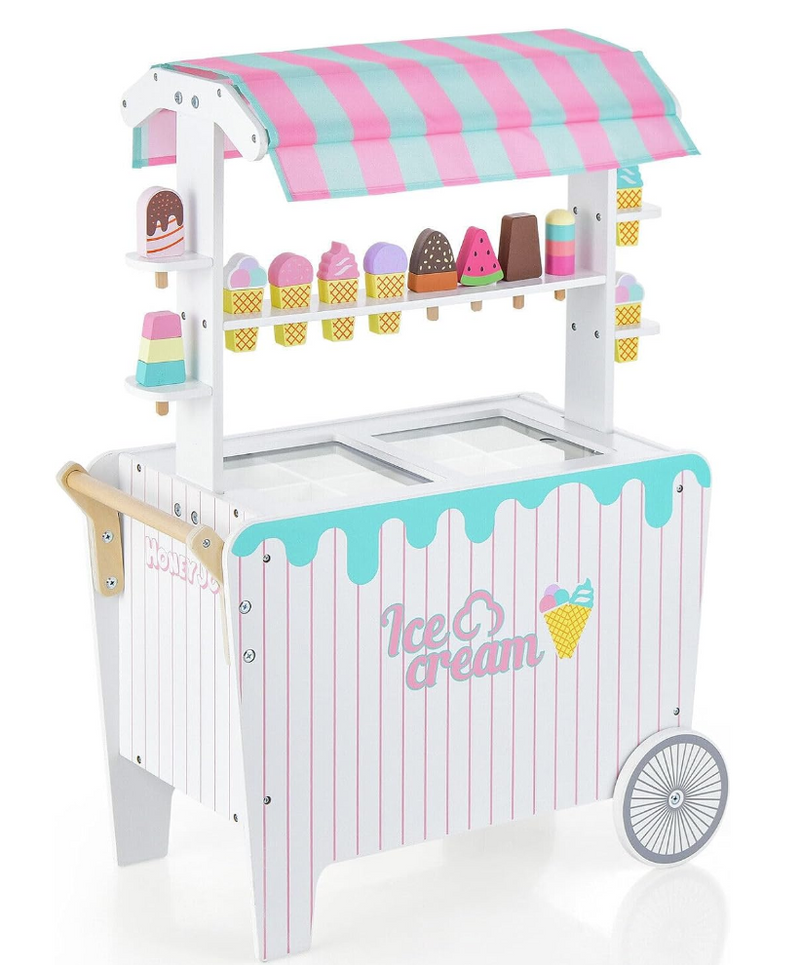 Rever Bebe Wooden Ice Cream Cart for Kids