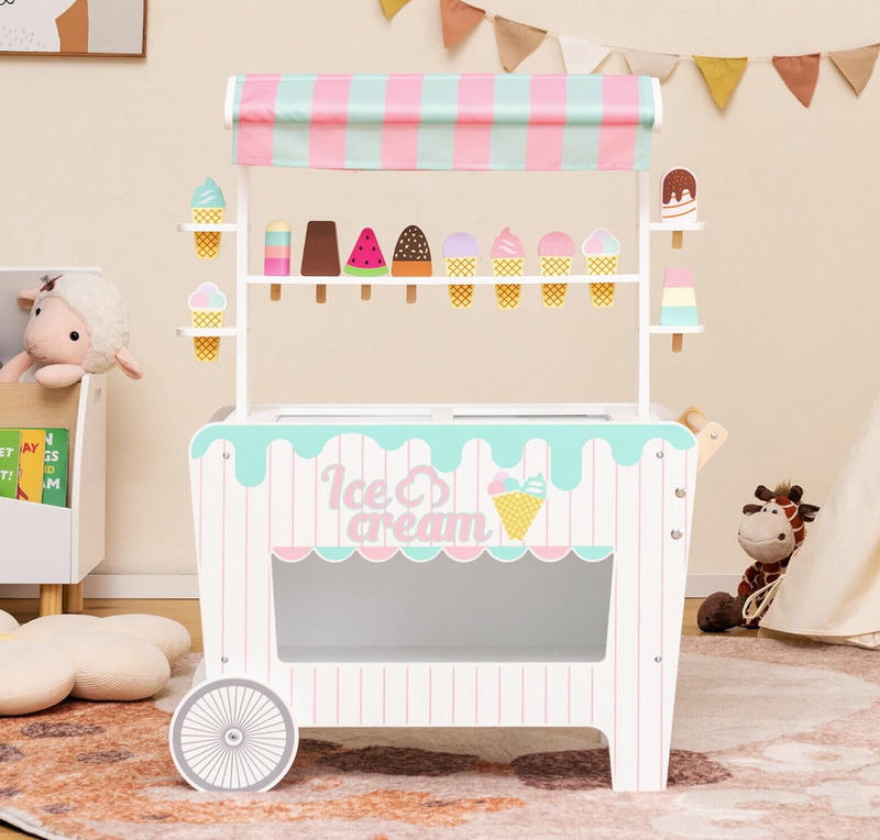 Rever Bebe Wooden Ice Cream Cart for Kids