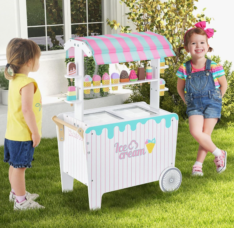 Rever Bebe Wooden Ice Cream Cart for Kids