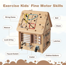 Rever Bebe  Kids Montessori Busy House Toy, Wooden Multi-Purpose Play House