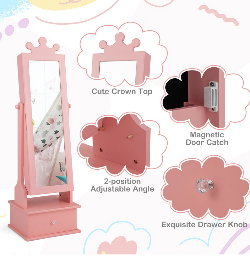 Baby Direct  2-in-1 Kids freestanding Jewelry Armoire