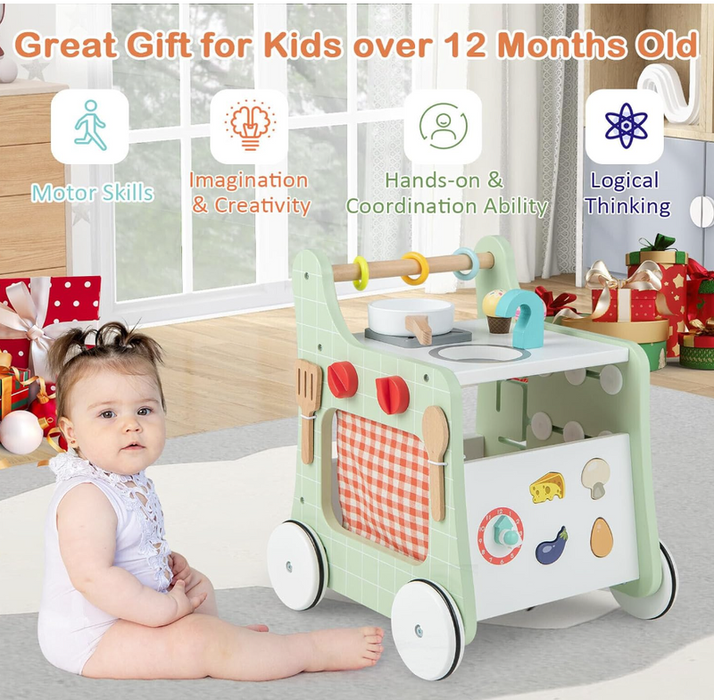 Rever Bebe  6-in-1 Wooden Baby Walker