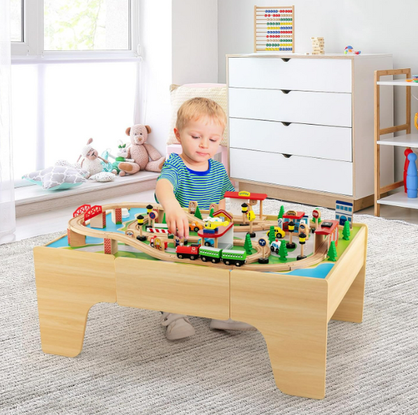 Reversible city train table set deals