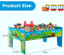 Rever Bebe Wooden Train Railway Table Set Multi Color