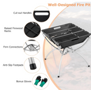 Rever Living Camping Campfire BBQ Grill, 3-in-1 Portable Firewood Charcoal Fire Pit