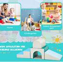 Rever Bebe  Kids Crawl & Climb Foam Play Set, 4 Pieces Baby Single-Tunnel Foam Climber