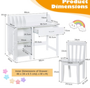 Rever Bebe Kids Learning Desk and Chair Set white with shelf and storage