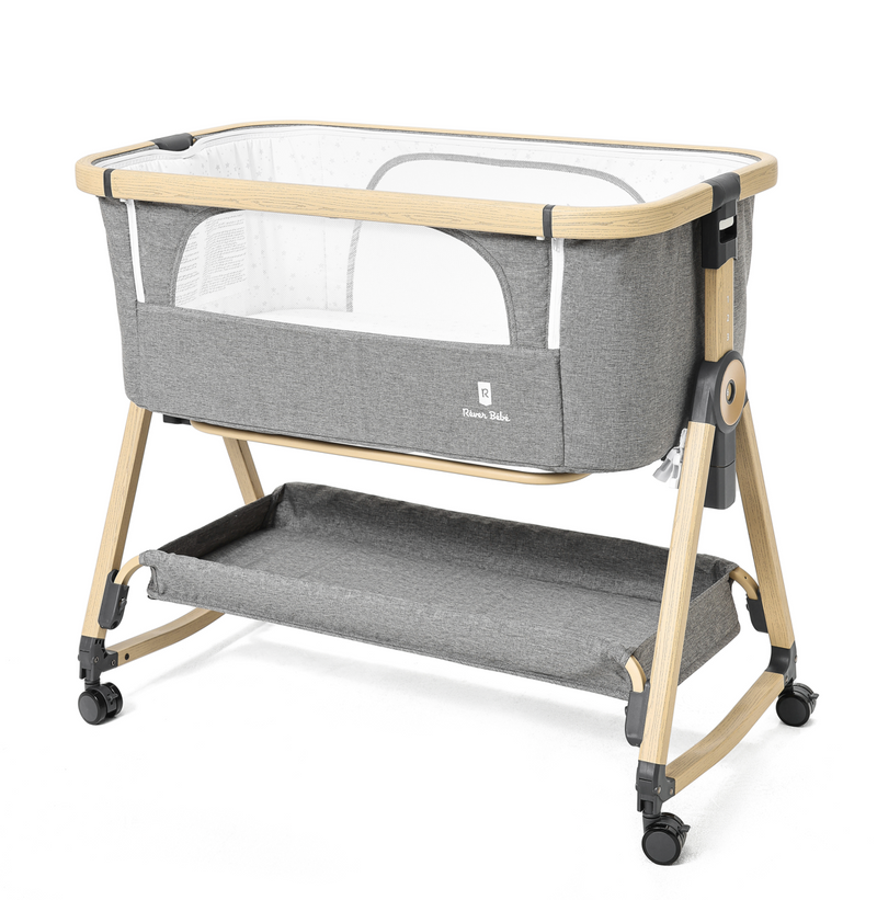 Rever Bebe Dream On Me Bassinet Co Sleeper Charcoal Grey