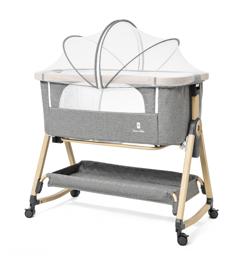 Rever Bebe Dream On Me Bassinet Co Sleeper Charcoal Grey